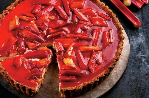 Tart made with Rhubarb