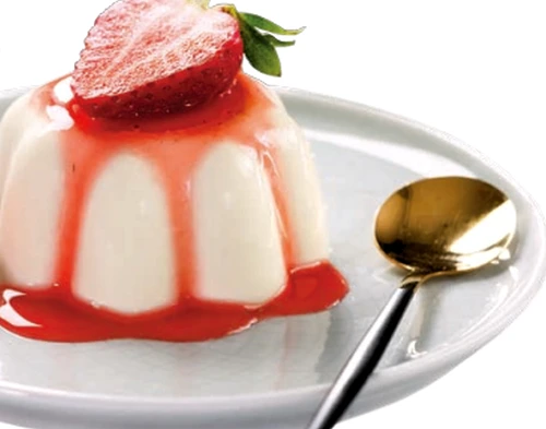 Panna cotta cu căpșuni Panna cotta cu căpșuni